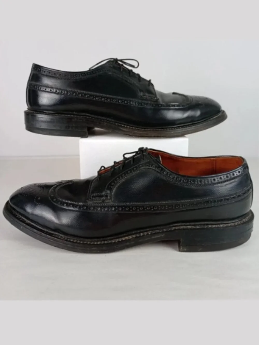 Thom Mcan Du Pont Corfam Men's Size 9 D Black Oxford Dress Lace‎ Up Shoes
